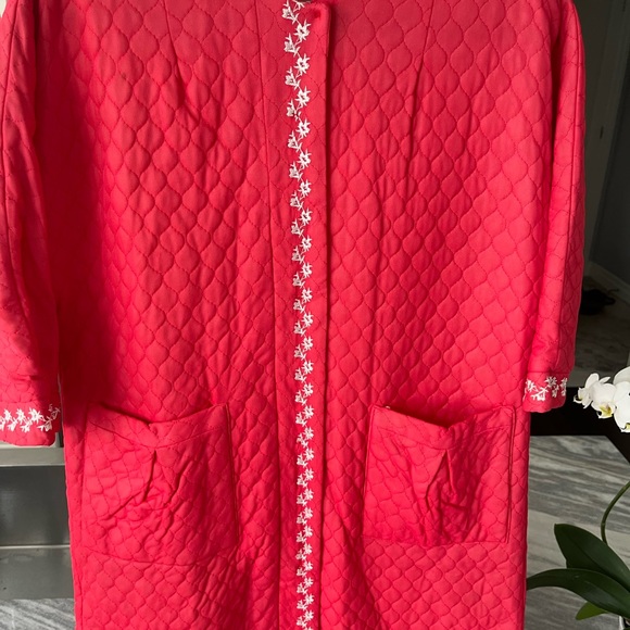 Vintage quilted nylon zip up dressing gown size small - Picture 12 of 17